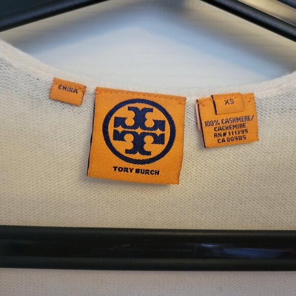 TORY BURCH CASHMERE EMBELISHED WOMENS SWEATER SIZE XS - Picture 5 of 10